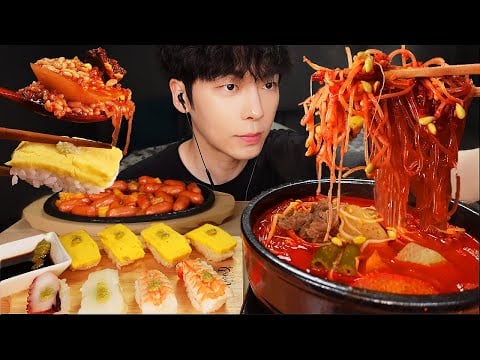 MUKBANG | 집밥! 직접 만든 소고기 국밥 & 계란 초밥 소세지 김치 먹방 만들기 | RECIPE KOREAN HOME FOOD الأرز المنزل Nhà gạo