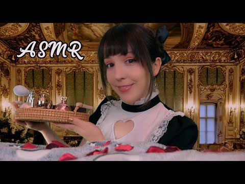 ⭐ASMR tu Sirvienta te CUIDA en tu CAMITA💜 [Sub] Cuidados y Mimos para su Alteza