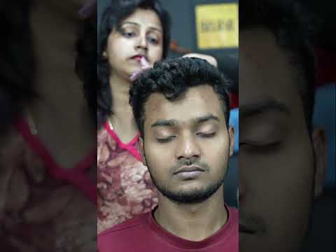 Fire Massage By Lady Barber ASMR | Head And Ear Massage With Fire | Barber Girl Chaitali #shorts