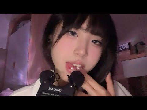 【00猪ASMR】黏糊糊的口水画和弹舌 | Spit Painting & Tongue Fluterring