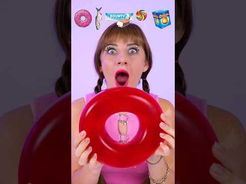 ASMR Emoji Giant Jelly Donut, Dried Fish, Lollipop Mukbang #shorts