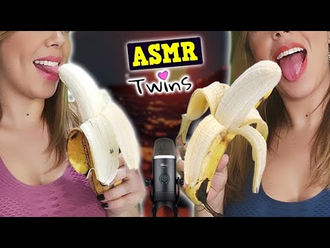 ASMR *BINAURAL* BANANA TWINS Eating | NO Talking