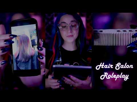 ASMR Hair Salon Roleplay (Consultation, Foiling, Scissor cut, Razor Cut, Spray Sounds)