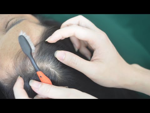 ASMR No Talking Scalp Scratch & Hair Parting Real Person, Tingling Hair Sounds For Stress Reduce