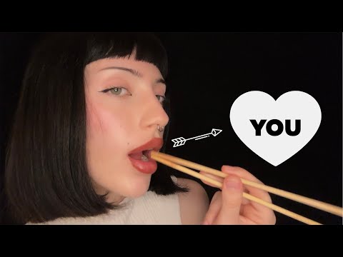 Eating your face with chopsticks (inaudible, plucking) ASMR