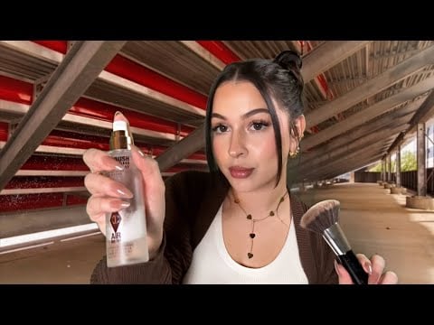 ASMR $5 Makeup under the school Bleachers🎒💋 (Using your Boujee makeup🙄)