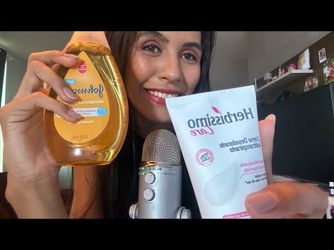 ASMR MOSTRANDO COMPRINHAS DE FARMÁCIA/ tappings sons relaxantes