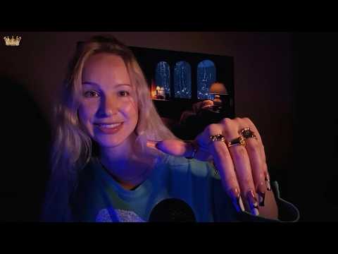 Dark ASMR | Mouth sounds (fast & slow) with rings and nail sounds