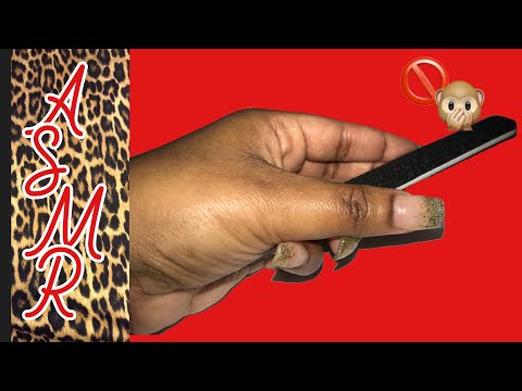 ASMR Nail Filing (No Talking)  💅🏾🚫🙊 | Acrylic Nail Filing ASMR