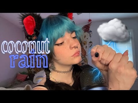 ASMR COCONUT RAIN🥥🌧️ Fast & Slow Ultimate Tingles, Up Close Mouth Sounds, Visuals & Hand Sounds 