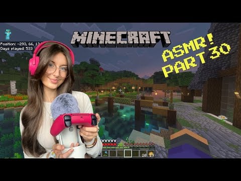 ASMR Minecraft build with me!🌷(controller sounds, close whispers) 
