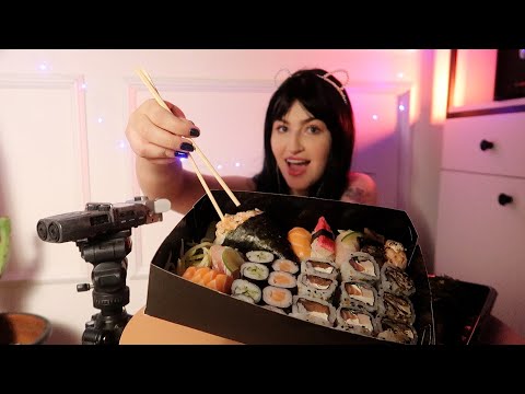 ASMR - COMENDO SUSHI!  #mukbangasmr