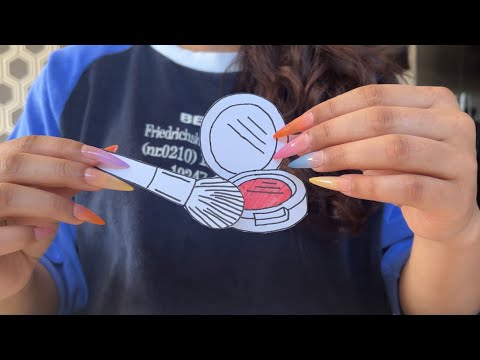 [ASMR] Doing Your Makeup With Paper Cosmetics Layered Sounds💄