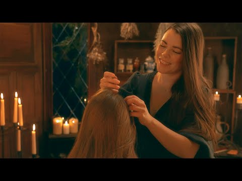 Scalp & Hair Exam | English & French | ASMR Cozy Basics (massage & homemade treatments, real person)