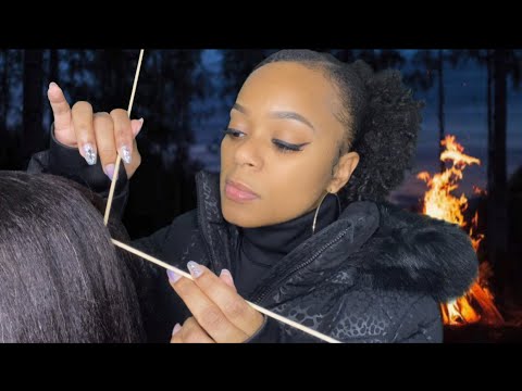 ASMR | 🏕️ Popular Girl Plays With Your Hair At Campfire Sleepover | Scalp Check | Bug Searching 🔥