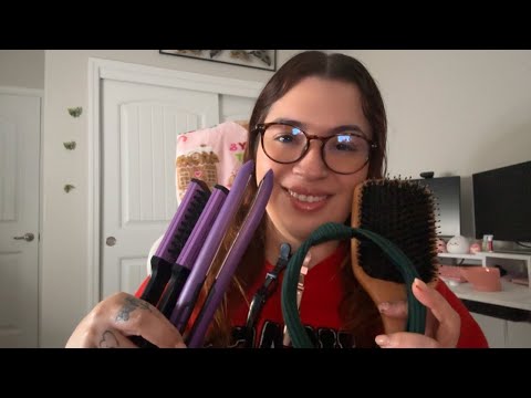 ASMR| Styling your hair for your work Christmas 🎄 Party 🎉- personal attention & hair brushing