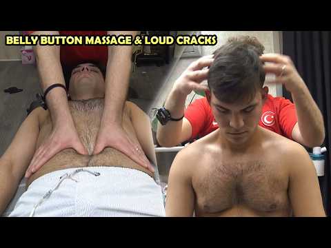 MY MASSAGE BROUGHT YUSUF DEEP SENSE OF PEACE  + CRACKS + ASMR head,chest,foot,belly & body massage