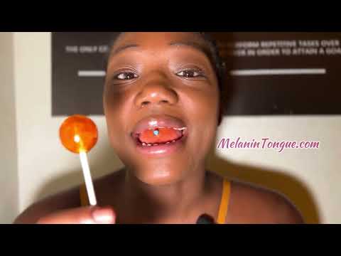 ASMR SUCKING, SLURPING, LICKING ON SUCKER with @MelaninTongue