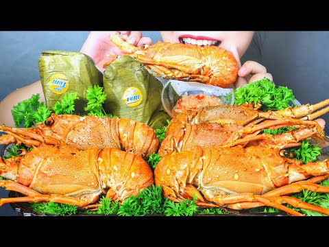 ASMR BÁNH GIÒ TÔM ( Pyramidal rice dumpling ) X GREEN LOBSTER EATING SOUNDS | LINH-ASMR