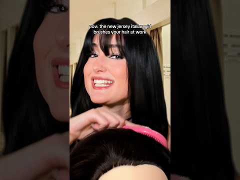 pov: the new jersey italian girl brushes your hair at work #asmr