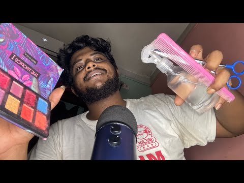 ASMR Fast And Aggressive Doing Your Makeup 💄 || ASMR Haircut Roleplay ✂️