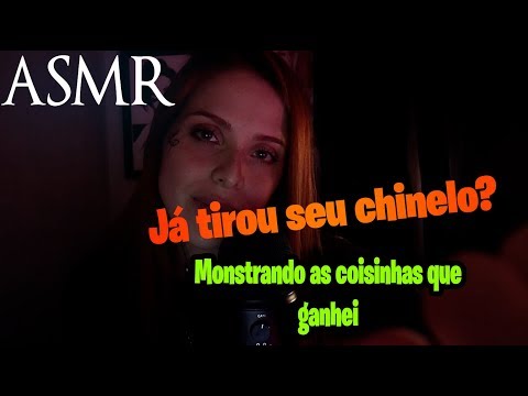 ASMR MOSTRANDO COISINHAS QUE GANHEI E CONVERSANDO COM VOCÊS! 🕶😱😍😎