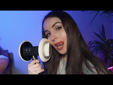 ASMR Ear Licking & Inaudible Whisper | Ear Lipping & Nibbling Noms