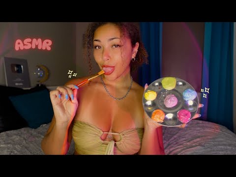 ASMR Spit Painting YOU With Edible Paint 🖌️🎨 (Clicky Mouth Sounds)