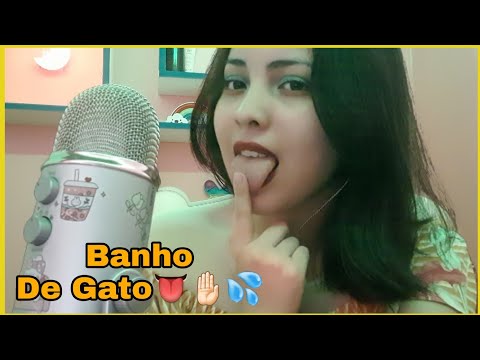 Asmr Banho De Gato👅🤚🏻 spit painting 👅💦