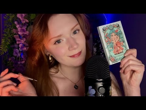 ASMR Mouth sounds😴Spit painting, Inaudible whisper, Honey spoon, Makeup, Fluffy mic 💛