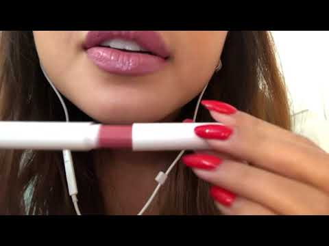 ASMR | girlfriend role play. Gum smacking inaudible tapping kisses