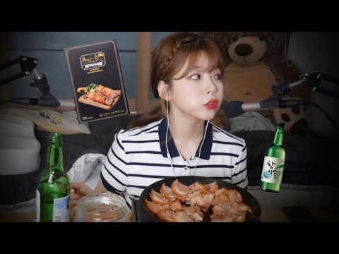 [연츄혼술] ASMR 쫄깃한 족발에 소주 한병 뚝딱 같이해용│족발&무말랭이 이팅사운드+소주 먹방