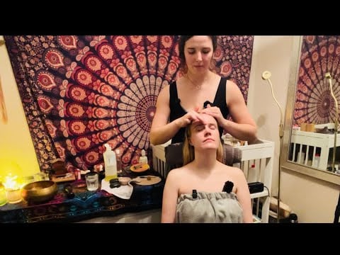 Soft Spoken ASMR Indian head Massage, meditation, affirmation.