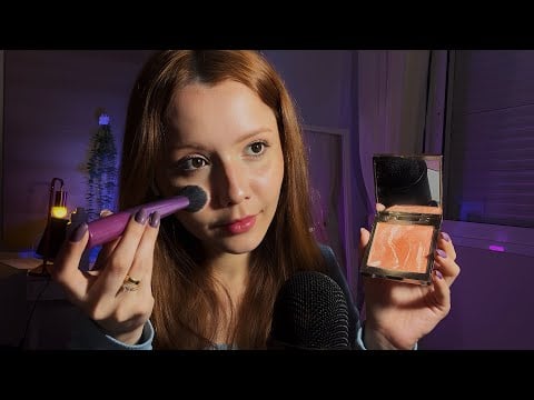 ASMR- ME MAQUIANDO DELICADAMENTE PRA TE FAZER COMPANHIA ANTES DE DORMIR 😴 