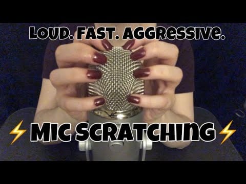 ASMR- ⚠️ Extremely Fast & Aggressive Mic Scratching Without The Cover On: Part 2 (No Talking)