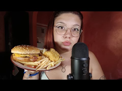 MUKBANG MCDONALD'S🍔🍟 (EATING SOUNDS - EATING SHOW - WHISPERING)😴💜 | ASMR ITA