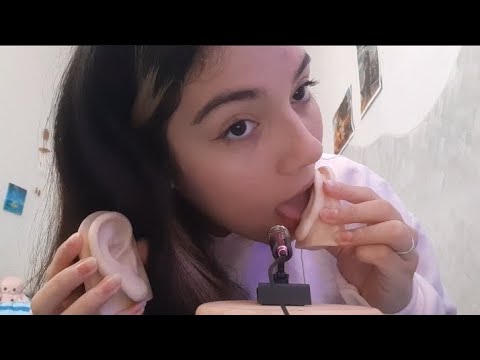 Ear eating, ear licking, ear nibbling ASMR - sayu asmr