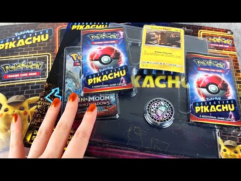 ASMR Detective Pikachu Packs Opening (Whispered)