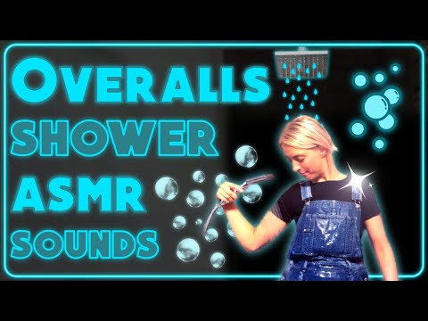 [ASMR] Wet clothes sounds | Denim Overalls | Soaked Denim [Dungarees] 🚿