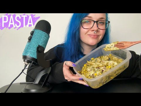ASMR Eating Cheesy Pesto Pasta (Eating Sounds)