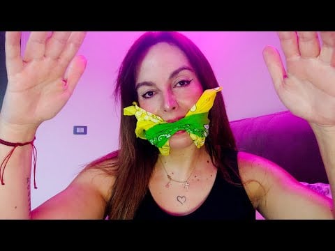 ASMR Bandana Mouth Covering Tutorial 🤫 (Muffled Whispers & Fabric Sounds)