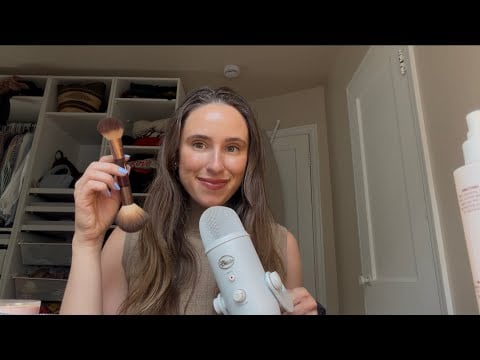 ASMR chatty grwm (makeup sounds + tongue clicking, tingly whispers)