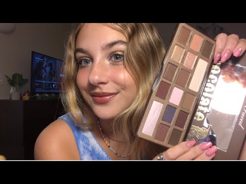 ASMR GRWM doing my makeup 🍂 tapping, whispering and rambling, lofi