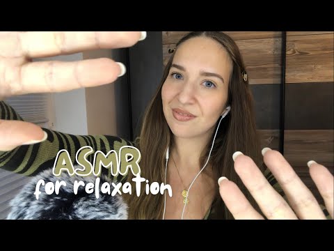 ASMR for relaxation & sleep 💤 (close up whispers, fluffy mic, hand movements, affirmations)