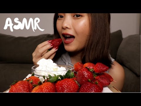 ASMR FRESH STRAWBERRIES (Eating Sounds) No Talking🍓| Hanna ASMR