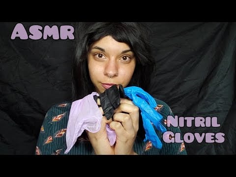 ASMR ◇ Touching your face with 3 different nitril gloves 💫