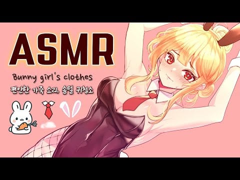 [ASMR.Sub] 🐰바니걸 옷으로 귀를 긁어주는 여자친구 Real leather sound, Relaxing ear cleaning of the Bunny Girl
