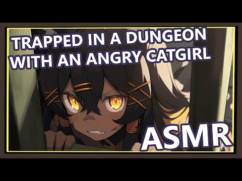 ASMR stuck in the dungeon with an anime tsundere catgirl