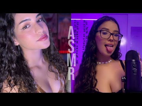 ASMR - OS MELHORES SONS DE BOCA em DOSE DUPLA com @brininhaasmr 👄💦 | intense mouth sounds