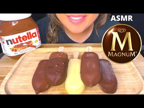 ASMR MAGNUM CHOCOLATE ICE CREAM PARTY MUKBANG 먹방 (no talking) EATING SOUNDS | Mandy Foods ASMR